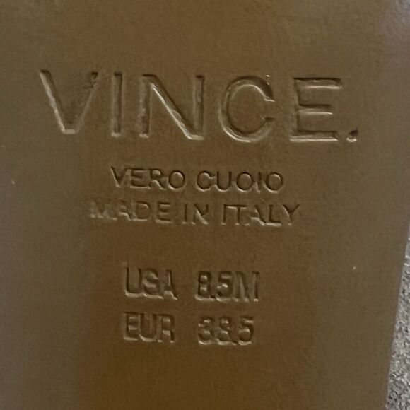 Vince Womens Size 8.5 Tan Suede Criss Cross Sling Back Heels Minimalist Neutral - Picture 8 of 8